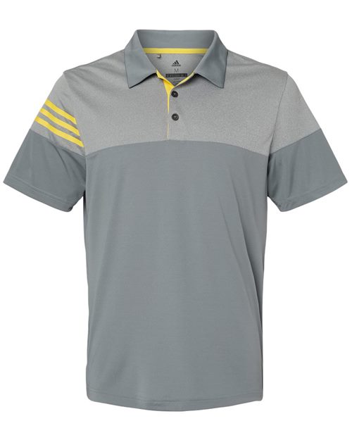 Men's Heathered 3-Stripes Colorblocked Polo - DTF Print Canada
