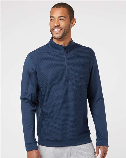 Men's Performance Textured Quarter-Zip Pullover - DTF Print Canada