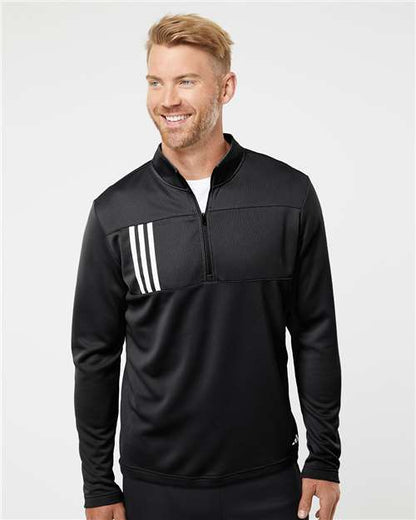 Men's 3-Stripes Double Knit Quarter-Zip Pullover - DTF Print Canada
