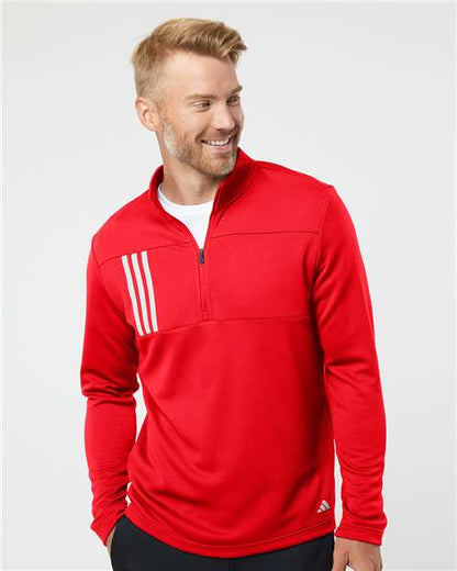Men's 3-Stripes Double Knit Quarter-Zip Pullover - DTF Print Canada