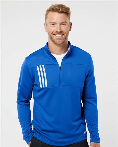 Men's 3-Stripes Double Knit Quarter-Zip Pullover - DTF Print Canada